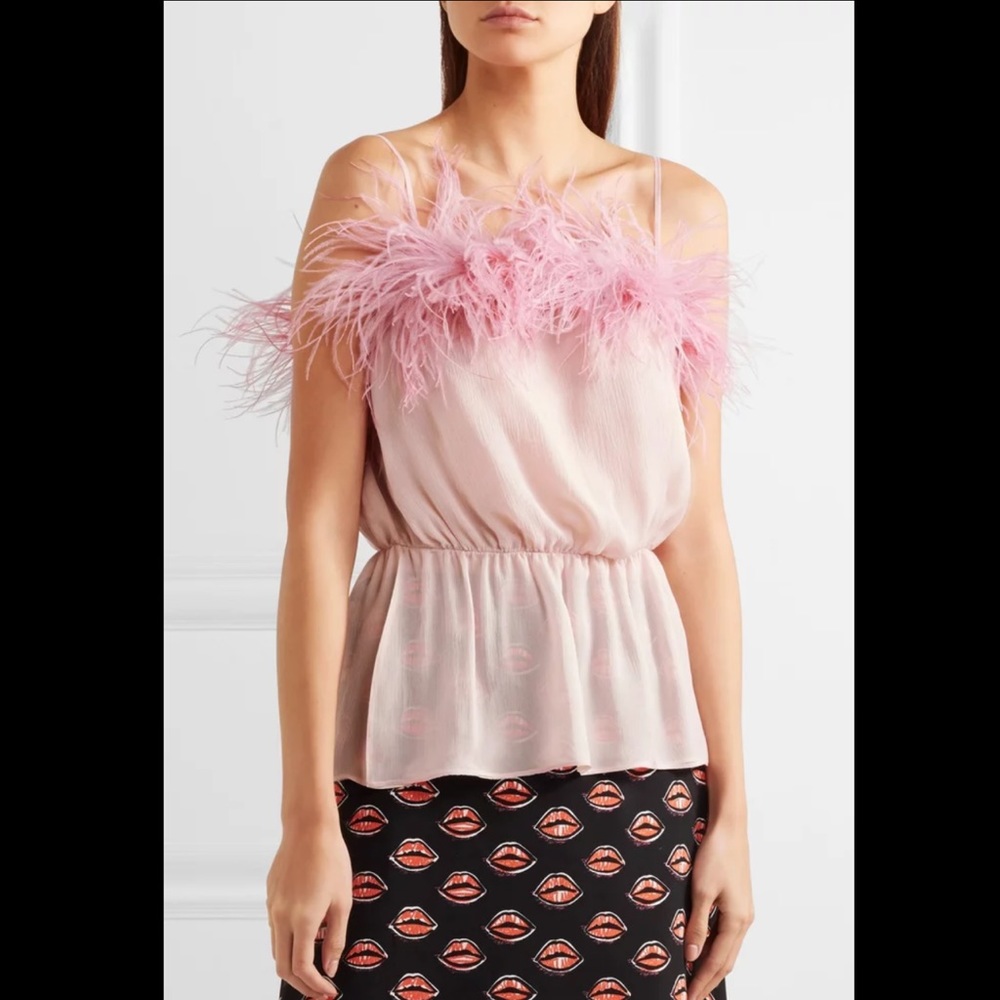Prada pink feather top